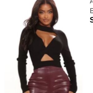 Fashion Nova Black Cutout Crop Top